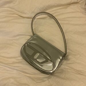 Diese silver shoulder bag